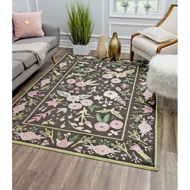 House of Hampton® Southworth Pink/Black/Green Area Rug & Reviews Wayfair